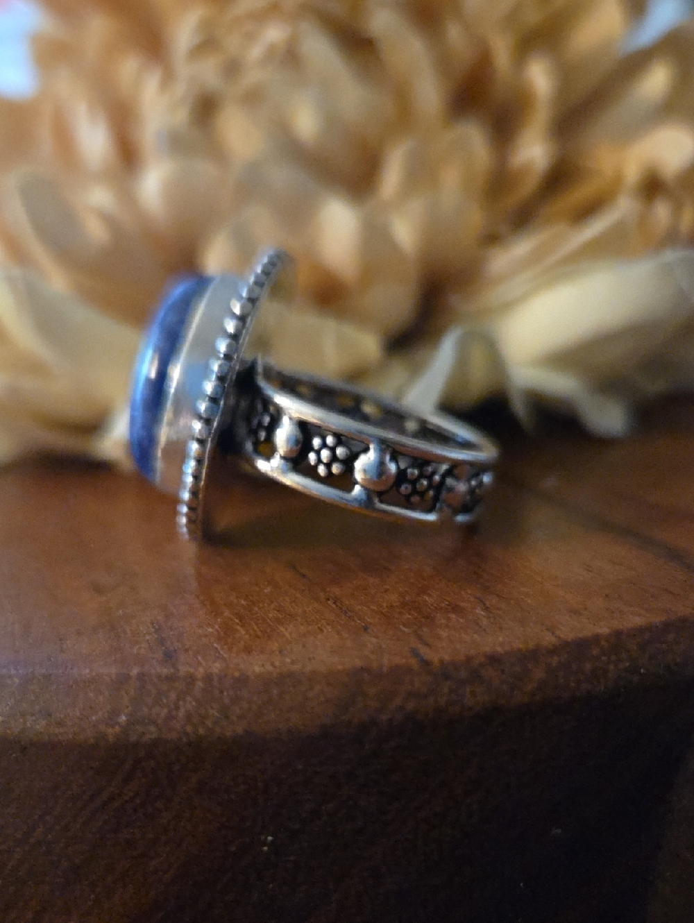 Lapis Lazuli Ring 925 Sterling Silver Overlay Size 9 NEW - Picture 3 of 3